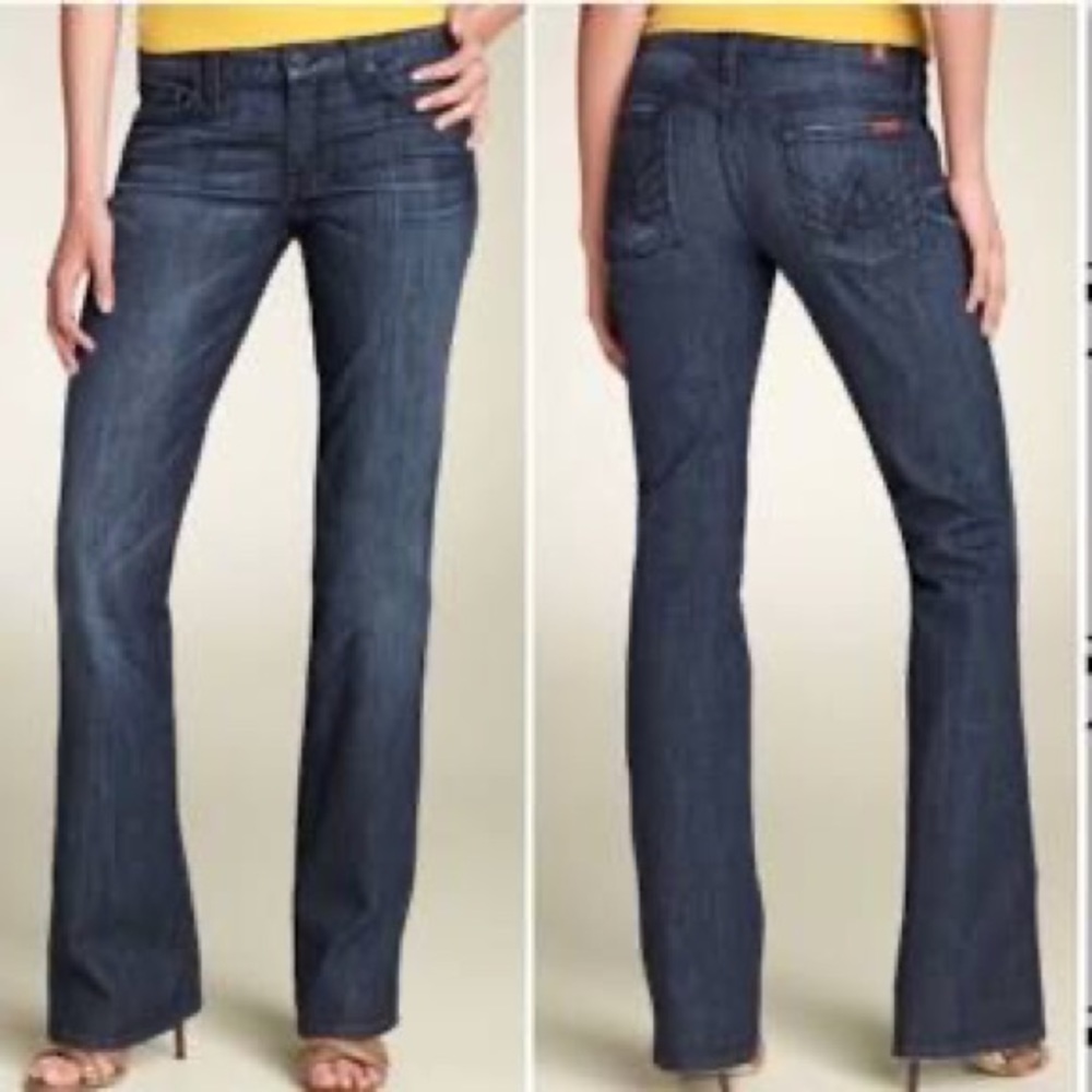Brand New NWOT Seven for all Mankind A Pocket Metallic Embroidered Jeans size 29